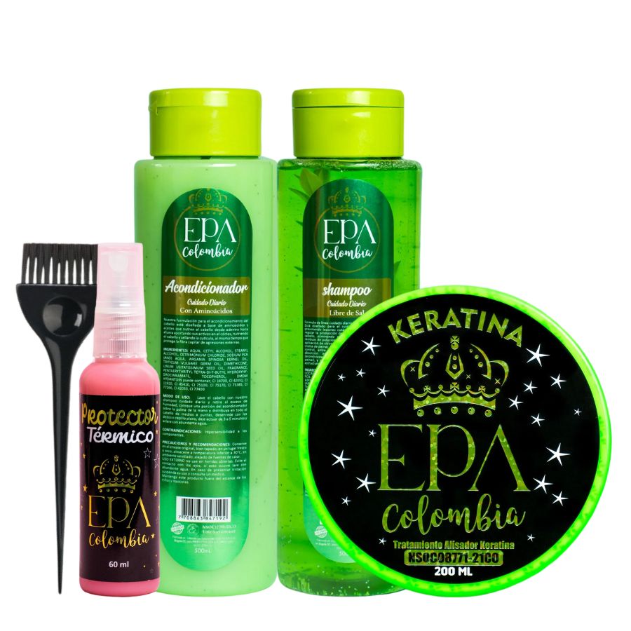 Keratina Epa Colombia sin formol - kit alisador cabello natural