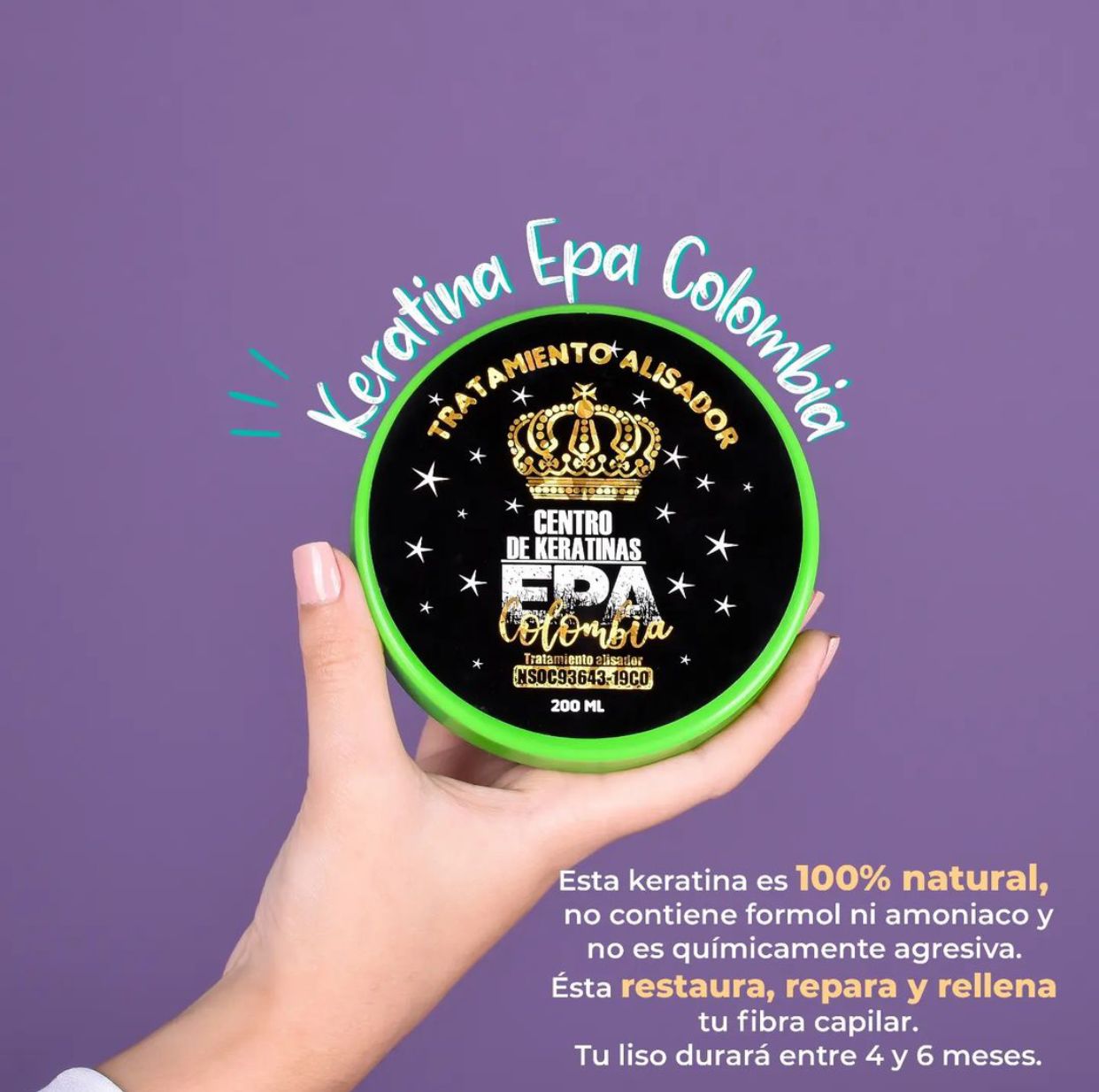 Esta keratina es 100 % natural y organica, no contiene formol ni amoniaco